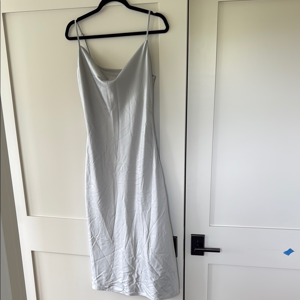 Elegant Silver Slip Dress